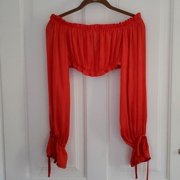 Forever21 Persimmon Flounce Super Cropped Top - Picture 3 of 8